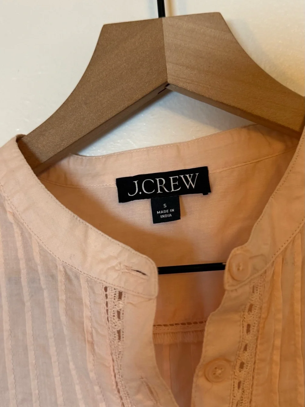 J. Crew Pintuck lace-trim top in cotton voile